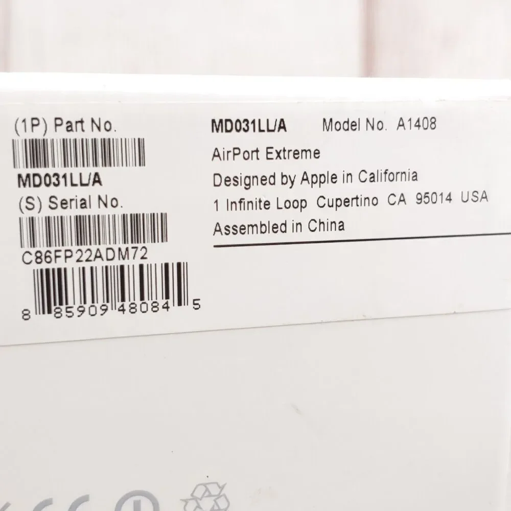 Apple AirPort Extreme Base Station A1408 802.11n Dual Band WiFi Router TESTED
